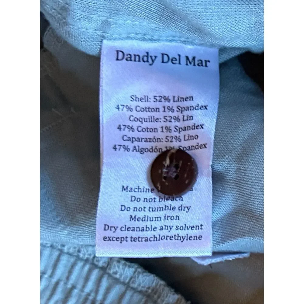 Dandy Del Mar Green Gray Linen Pants Trousers   Mens Size XL
